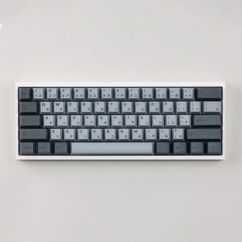 Tofu60 DZ60RGB ANSI Mechanical Keyboard With Cement Grey Japanese PBT Keycaps - Case:E-white - PCB:DZ60RGB ANSI V2 - Plate:Aluminum