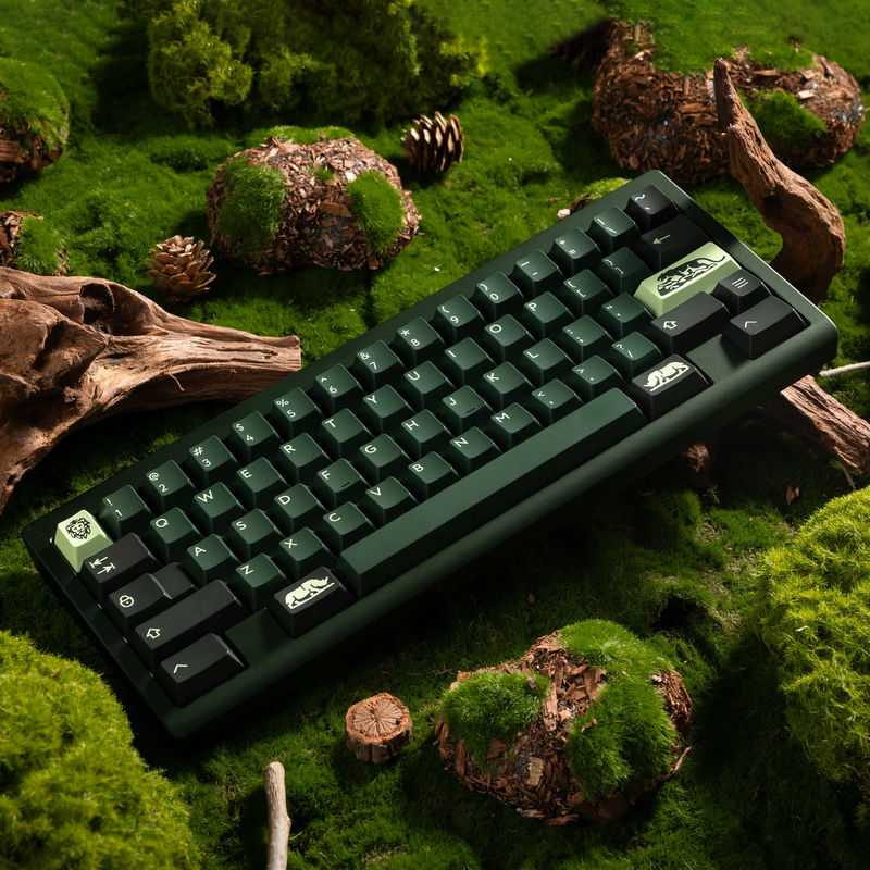 Ready to Use Snake60 R2 Dark Green  Hotswap PCB with PBTfans Untamed - Layout:HHKB