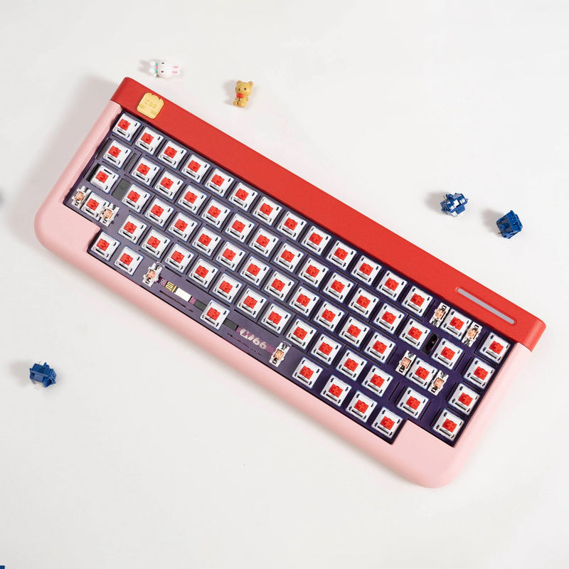 [In stock] NONO N66 - KIt colors *Keycaps are not included:Pre-built red pink