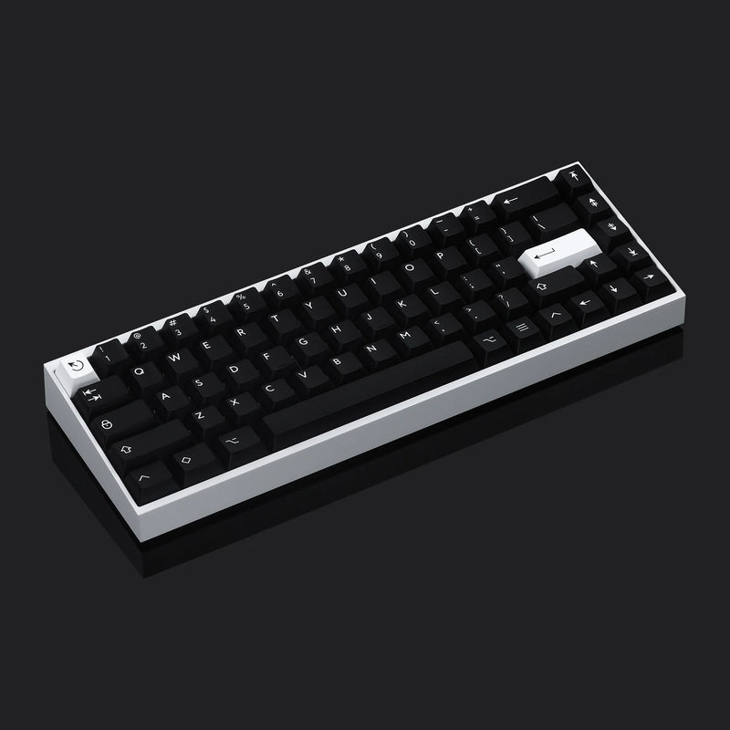 Tofu65 Hot-swap Keyboard With PBTfans WOB Simple Base keycaps - Case:E-white - Plate:Brass