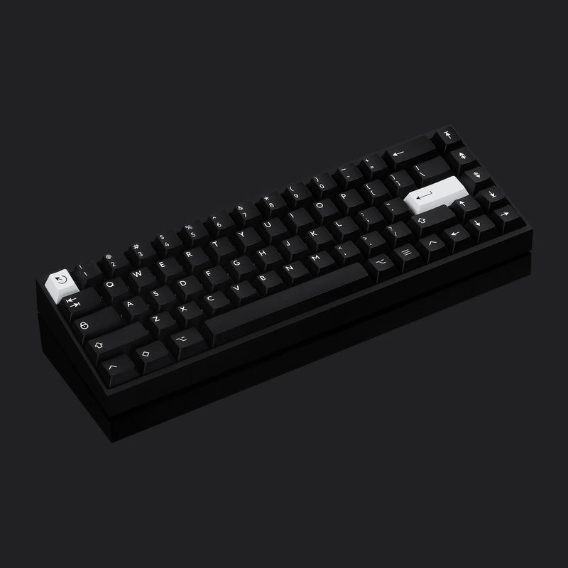 Tofu65 Hot-swap Keyboard With PBTfans WOB Simple Base keycaps - Case:Black - Plate:Brass