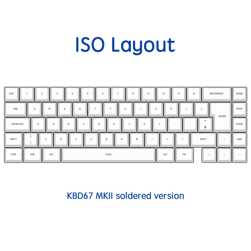 KBD67 MarK II soldered version assembly service - Size:ISO Layout