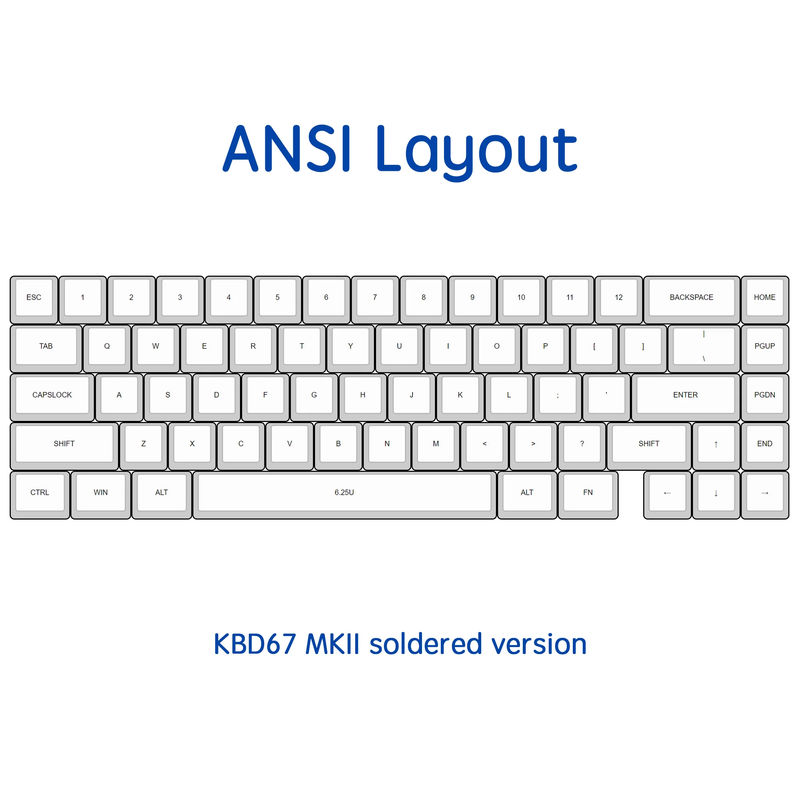 KBD67 MarK II soldered version assembly service - Size:ANSI Layout