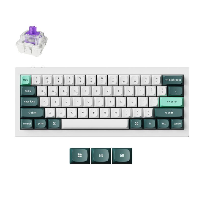 Keychron Q4 HE QMK Wireless Custom Keyboard - Type:Fully Assembled Version - Color:Shell White - Switches:Gateron Double-Rail Magnetic Nebula Switch