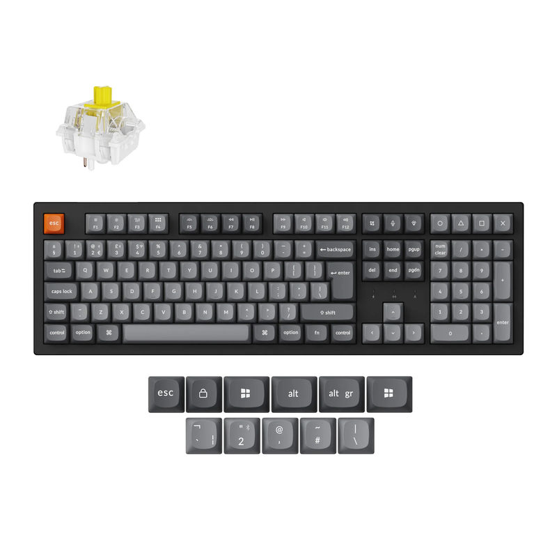 Keychron K10 Max QMK Wireless Mechanical Keyboard ISO Layout Collection - Type And Color:Fully Assembled (Hot-Swappable) - Layout:UK - Switch Type:Keychron Super Banana