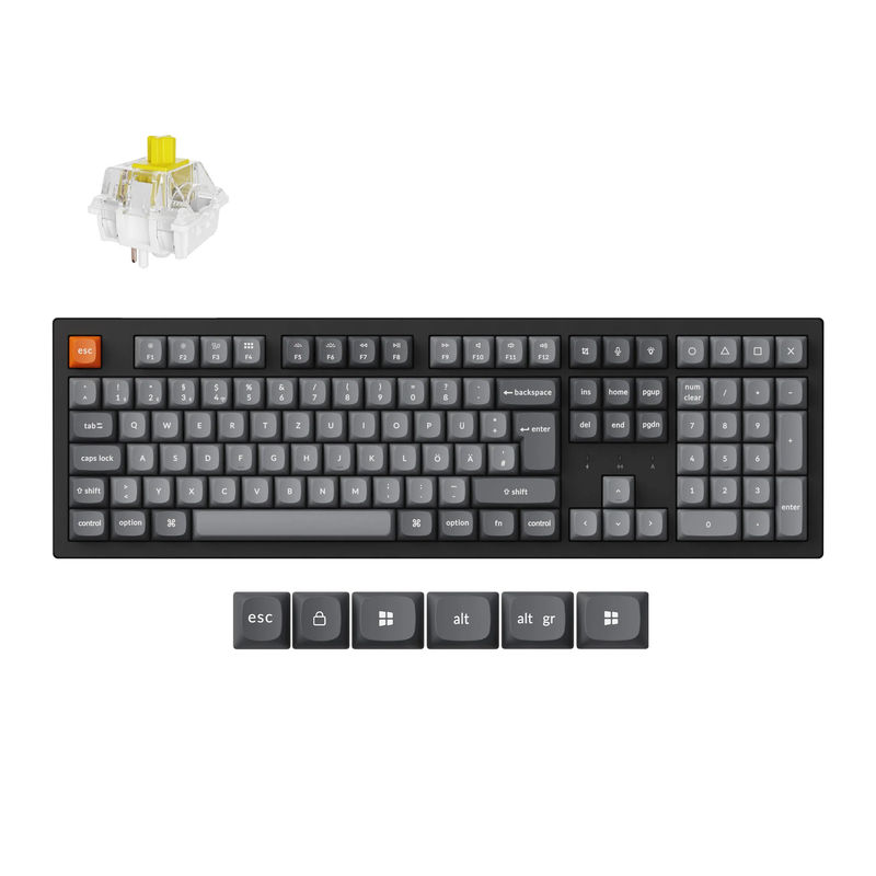 Keychron K10 Max QMK Wireless Mechanical Keyboard ISO Layout Collection - Type And Color:Fully Assembled (Hot-Swappable) - Layout:German - Switch Type:Keychron Super Banana