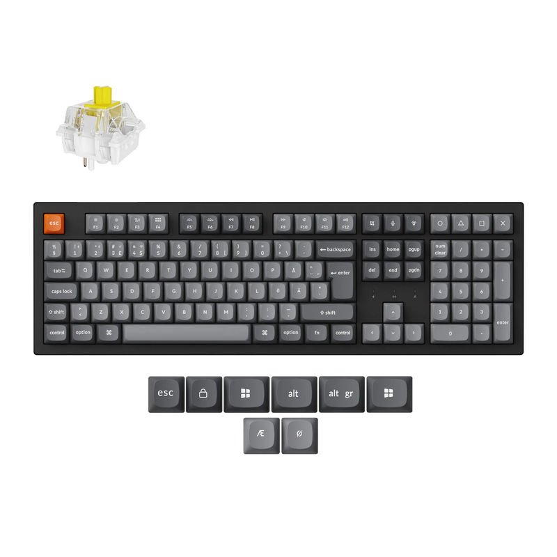 Keychron K10 Max QMK Wireless Mechanical Keyboard ISO Layout Collection - Type And Color:Fully Assembled (Hot-Swappable) - Layout:Nordic - Switch Type:Keychron Super Banana