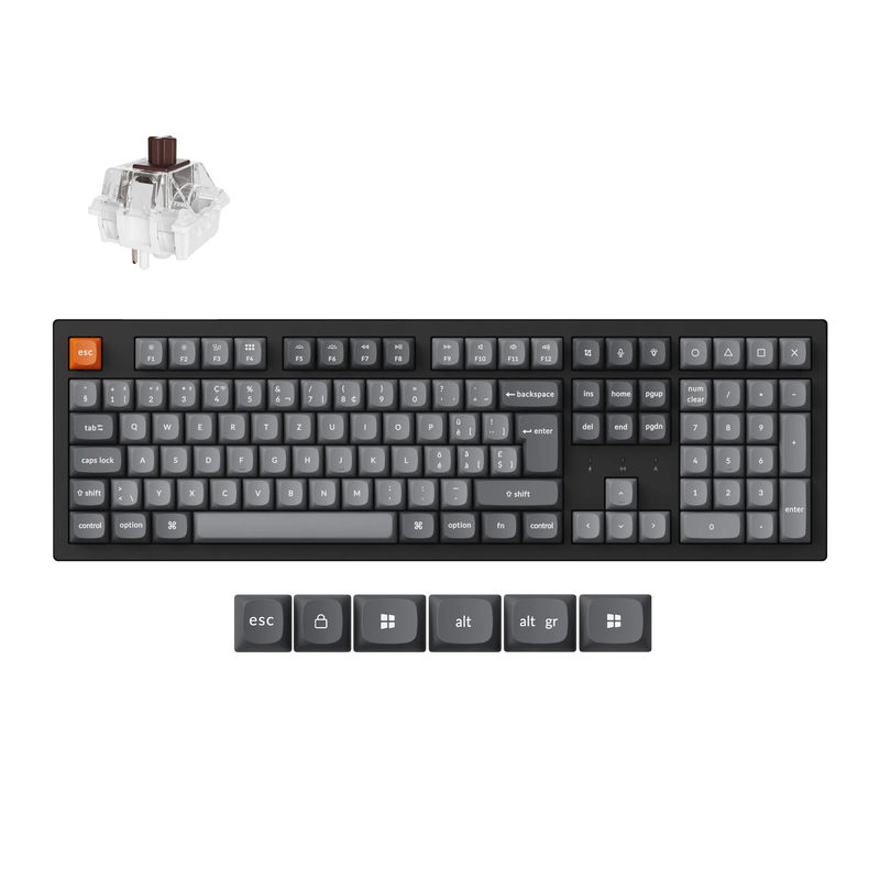 Keychron K10 Max QMK Wireless Mechanical Keyboard ISO Layout Collection - Type And Color:Fully Assembled (Hot-Swappable) - Layout:Swiss - Switch Type:Keychron Super Brown