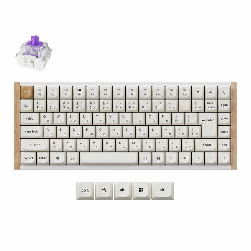 Keychron K2 HE Wireless Magnetic Switch Custom Keyboard (Japan JIS Layout) - Type:Special Edition - Color:White - Switches:Gateron Double-Rail Magnetic Nebula Switch