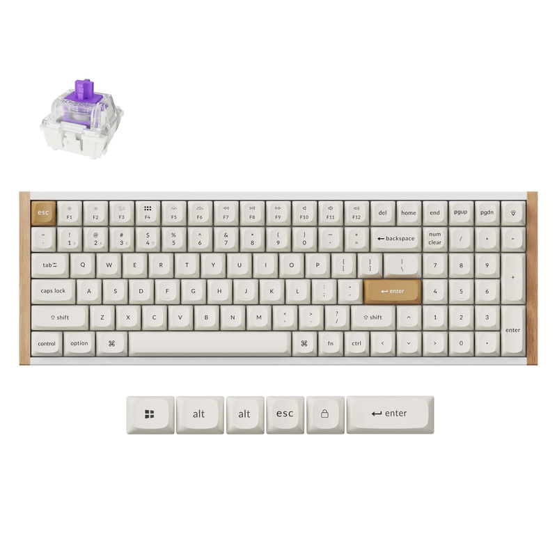 Keychron K4 HE Wireless Magnetic Switch Custom Keyboard - Type:Special Edition - Color:White - Switches:Gateron Double-Rail Magnetic Nebula Switch