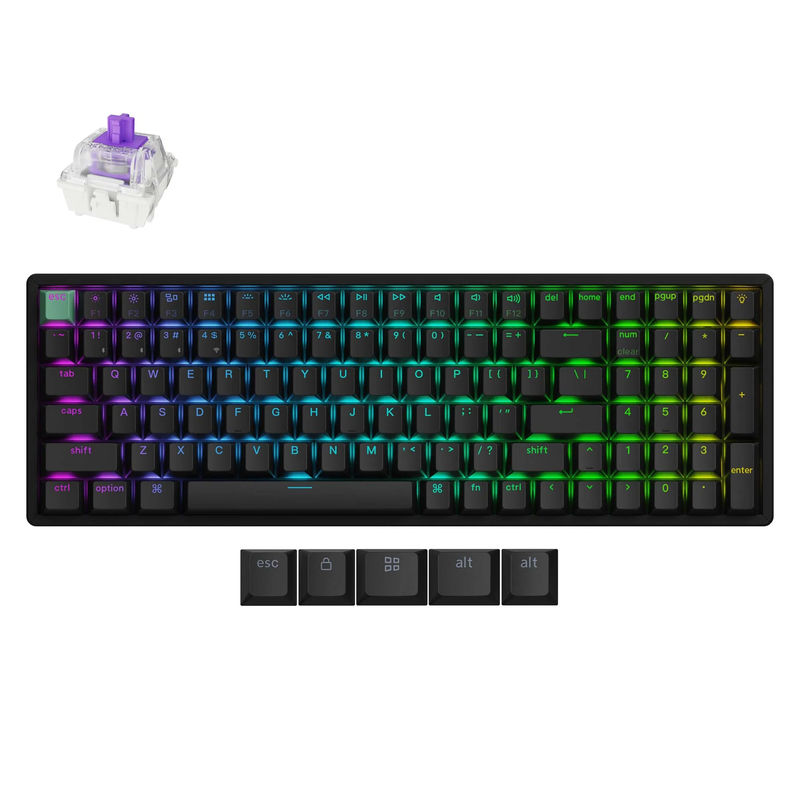 Keychron K4 HE Wireless Magnetic Switch Custom Keyboard - Type:Standard Version - Color:Black - Switches:Gateron Double-Rail Magnetic Nebula Switch
