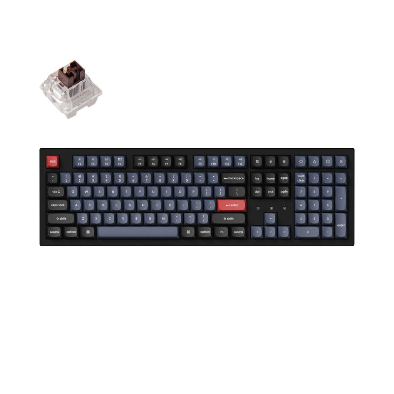 Keychron K10 Pro QMK/VIA Wireless Mechanical Keyboard - Type And Color:Black - Fully Assembled (Hot-Swappable) - Version:RGB Backlight - Switch Type:K Pro Brown