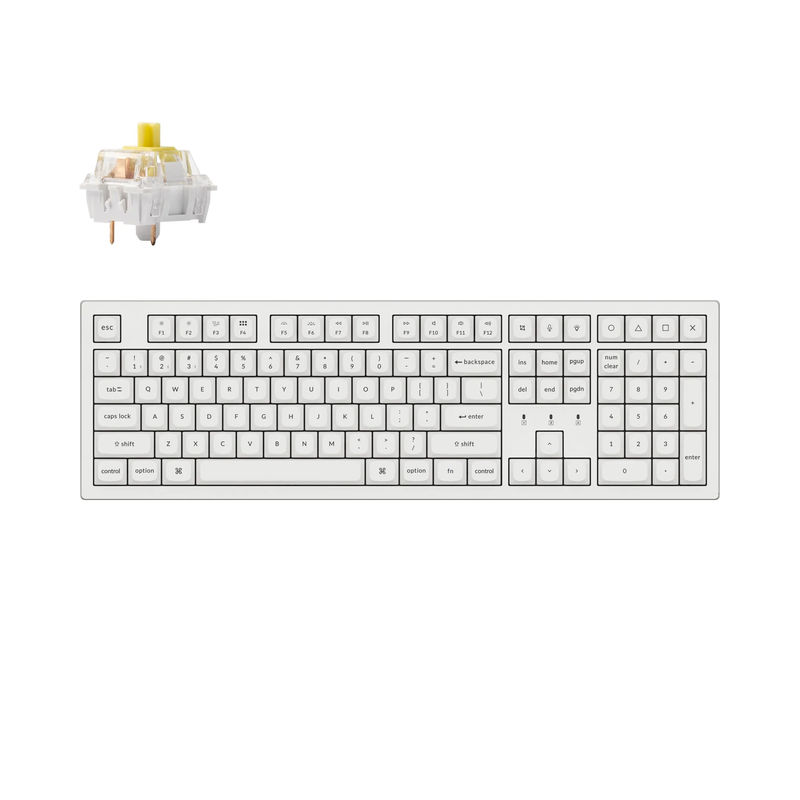 Keychron K10 Pro QMK/VIA Wireless Mechanical Keyboard - Type And Color:White - Fully Assembled (Hot-Swappable) - Version:RGB Backlight - Switch Type:K Pro Banana