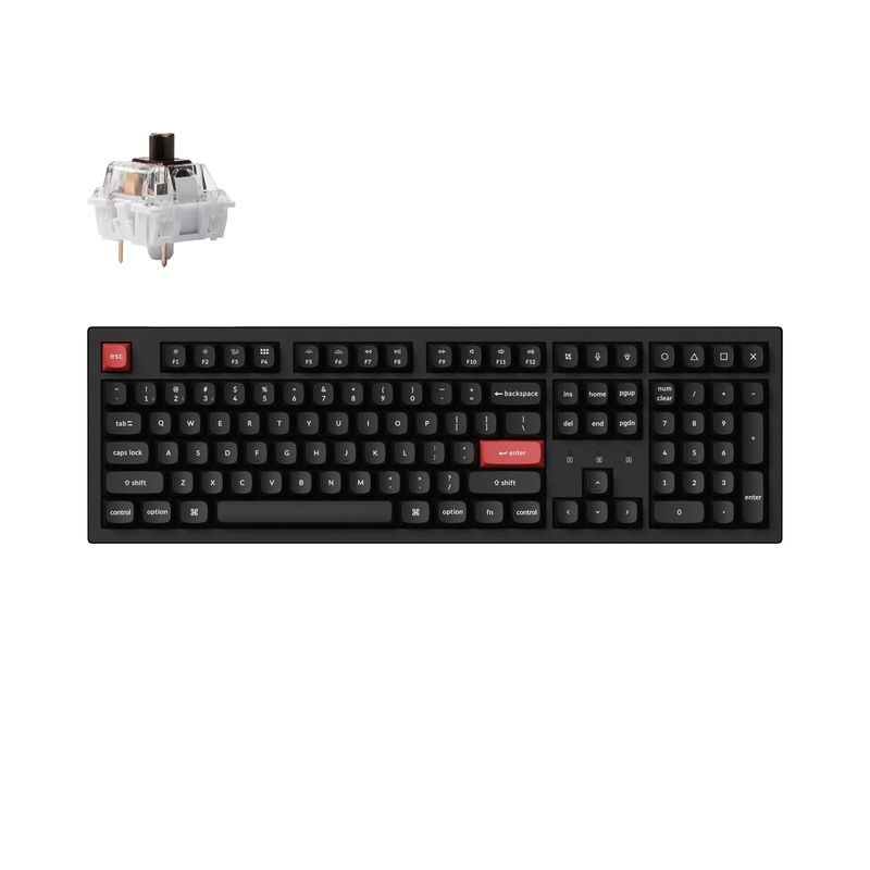 Keychron K10 Pro QMK/VIA Wireless Mechanical Keyboard - Type And Color:Black - Fully Assembled - Version:RGB Backlight - Switch Type:K Pro Brown