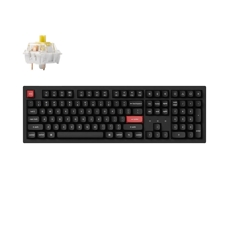 Keychron K10 Pro QMK/VIA Wireless Mechanical Keyboard - Type And Color:Black - Fully Assembled - Version:RGB Backlight - Switch Type:K Pro Banana