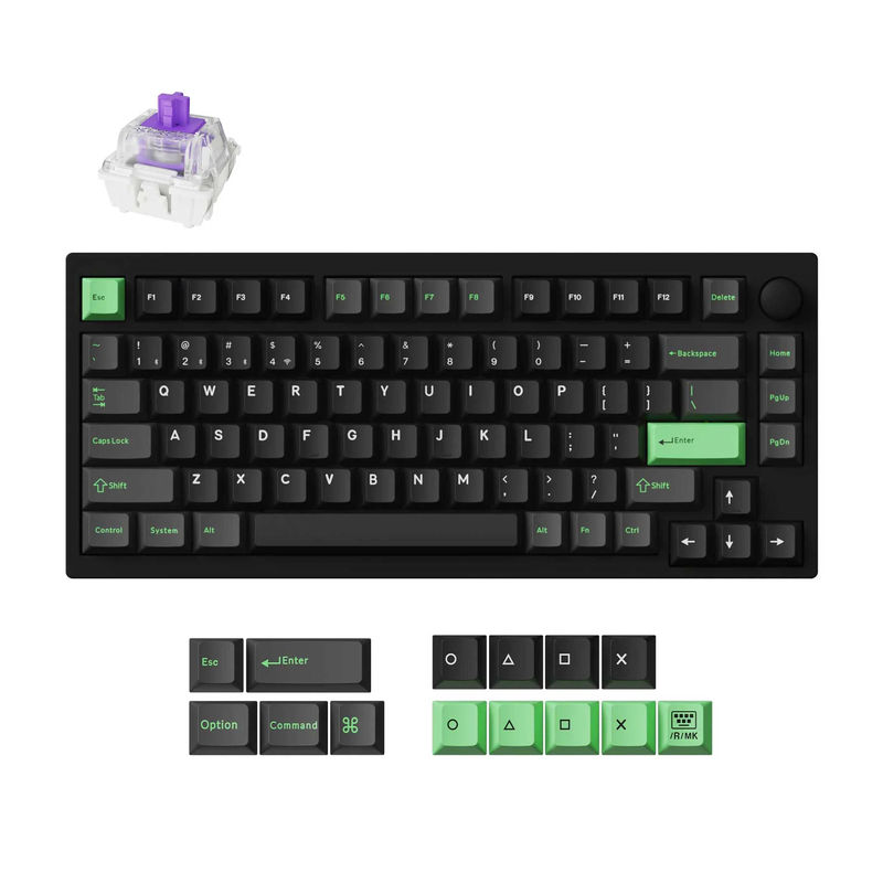 Lemokey P1 HE Wireless Magnetic Switch Custom Gaming Keyboard - Type:Fully Assembled Knob - Color:Black - Switches:Gateron Double-Rail Magnetic Nebula Switch