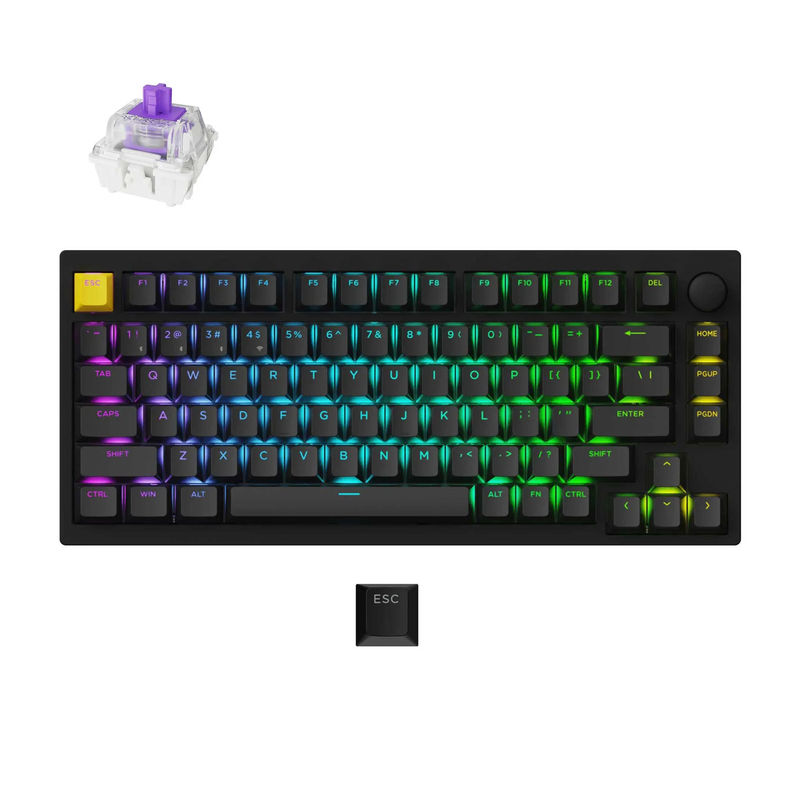 Lemokey P1 HE Wireless Magnetic Switch Custom Gaming Keyboard - Type:Fully Assembled Knob (Shine-Through) - Color:Black - Switches:Gateron Double-Rail Magnetic Nebula Switch