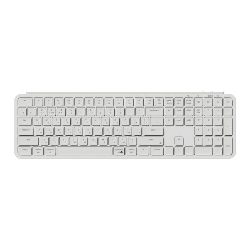 Keychron B6 Pro Ultra-Slim Wireless Keyboard ISO Layout Collection - Color:Ivory White - Layout Version:Russian-ISO