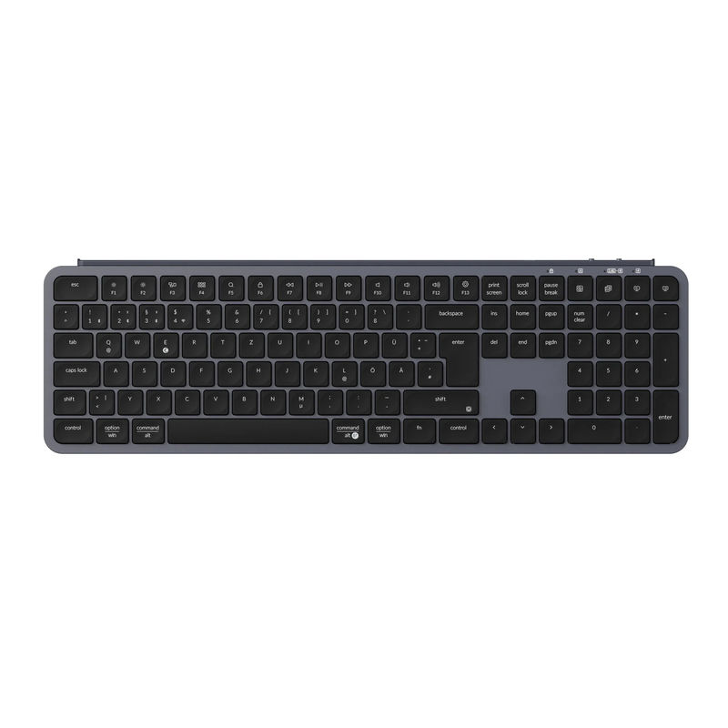 Keychron B6 Pro Ultra-Slim Wireless Keyboard ISO Layout Collection - Color:Space Gray - Layout Version:DE-ISO