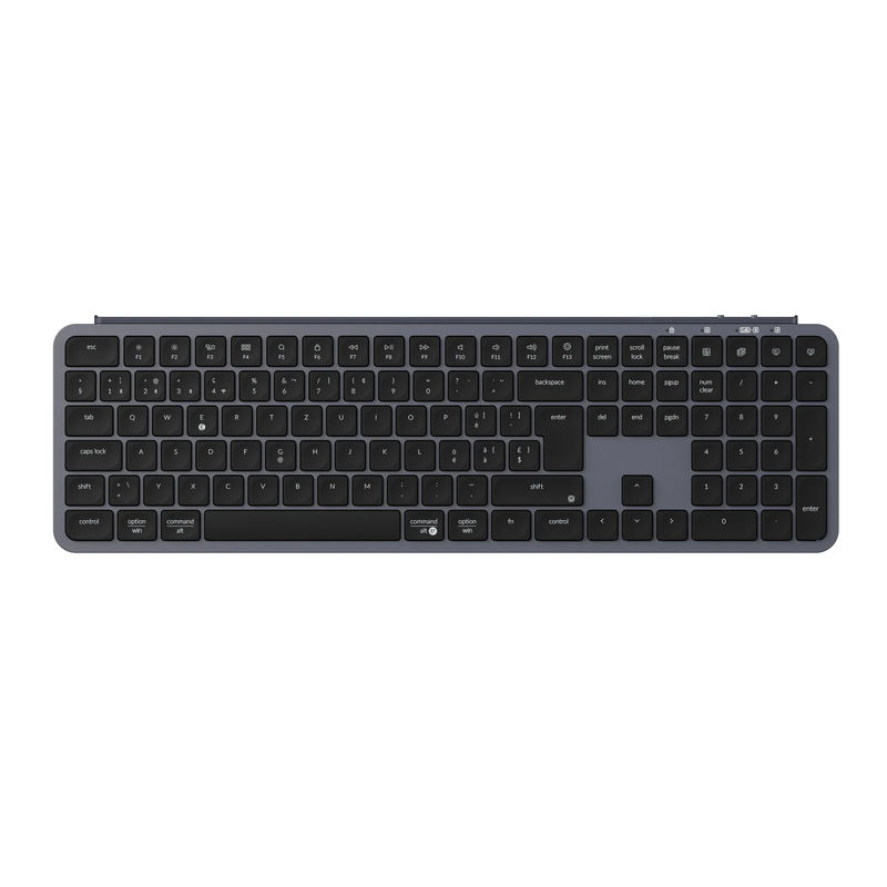 Keychron B6 Pro Ultra-Slim Wireless Keyboard ISO Layout Collection - Color:Space Gray - Layout Version:Swiss-ISO