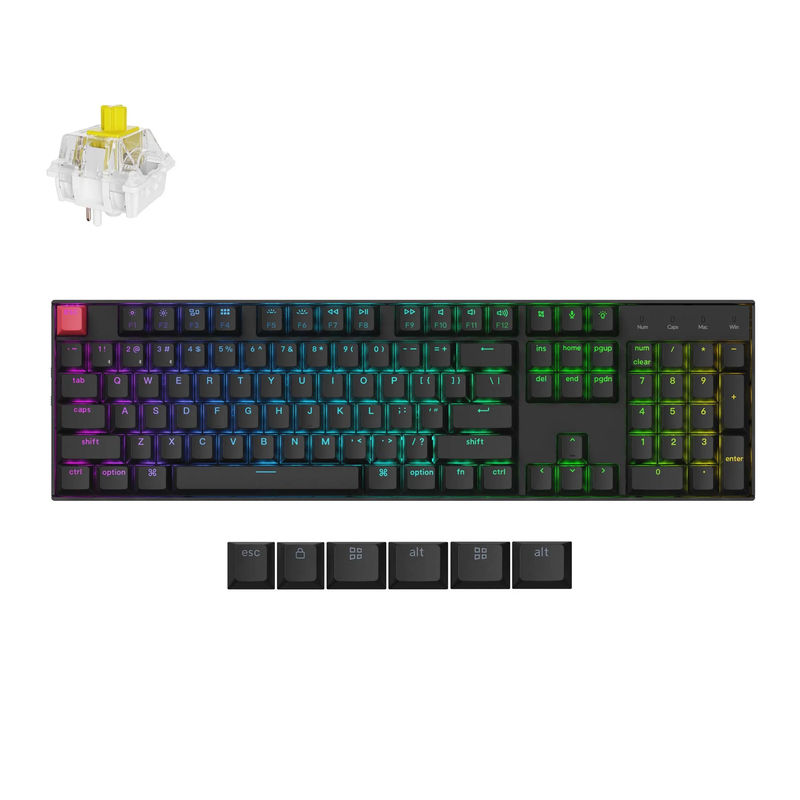Keychron K10 QMK Wireless Mechanical Keyboard (Version 2) - Version:RGB Backlight - Switch Type:Keychron Super Switch - Switch Option:Banana