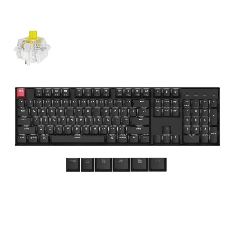 Keychron K10 QMK Wireless Mechanical Keyboard (Version 2) - Version:White Backlight - Switch Type:Keychron Super Switch - Switch Option:Banana