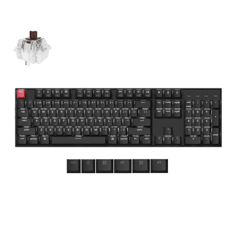 Keychron K10 QMK Wireless Mechanical Keyboard (Version 2) - Version:White Backlight - Switch Type:Keychron Super Switch - Switch Option:Brown