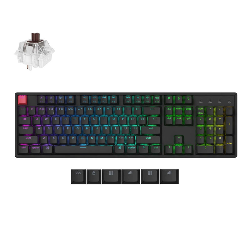 Keychron K10 QMK Wireless Mechanical Keyboard (Version 2) - Version:RGB Backlight Aluminum Frame - Switch Type:Keychron Super Switch - Switch Option:Brown