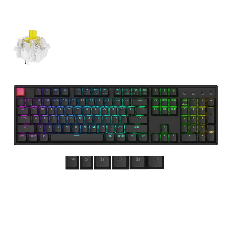Keychron K10 QMK Wireless Mechanical Keyboard (Version 2) - Version:RGB Backlight Aluminum Frame - Switch Type:Keychron Super Switch - Switch Option:Banana