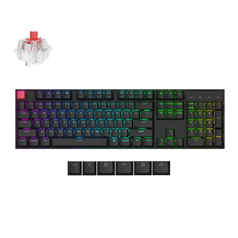 Keychron K10 QMK Wireless Mechanical Keyboard (Version 2) - Version:RGB Backlight - Switch Type:Keychron Super Switch - Switch Option:Red