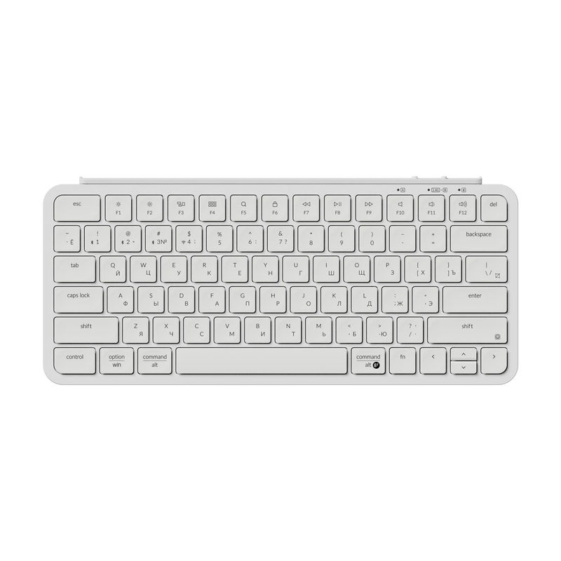 Keychron B1 Pro Ultra-Slim Wireless Keyboard ISO Layout Collection - Color:Ivory White - Layout Versions:Russian-ISO