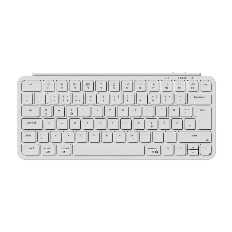 Keychron B1 Pro Ultra-Slim Wireless Keyboard ISO Layout Collection - Color:Ivory White - Layout Versions:DE-ISO
