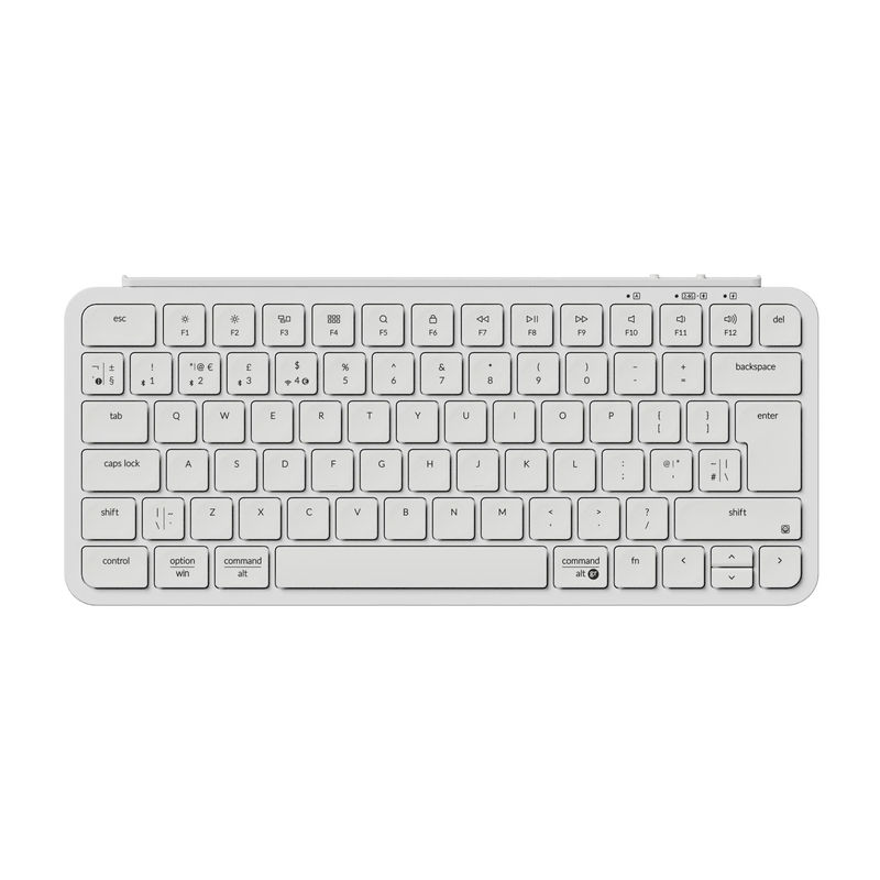 Keychron B1 Pro Ultra-Slim Wireless Keyboard ISO Layout Collection - Color:Ivory White - Layout Versions:UK-ISO