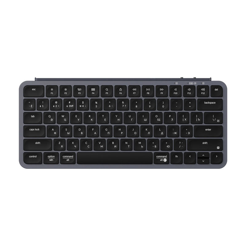 Keychron B1 Pro Ultra-Slim Wireless Keyboard ISO Layout Collection - Color:Space Gray - Layout Versions:Russian-ISO