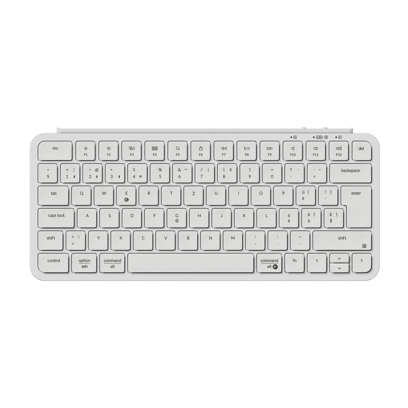 Keychron B1 Pro Ultra-Slim Wireless Keyboard ISO Layout Collection - Color:Ivory White - Layout Versions:Swiss-ISO