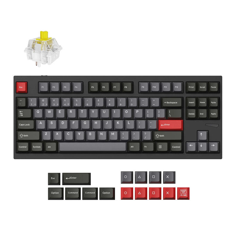 Lemokey L4 QMK Wireless Custom Gaming Keyboard - Type:Fully Assembled - Color:Carbon Black - Switches:Keychron Super Banana