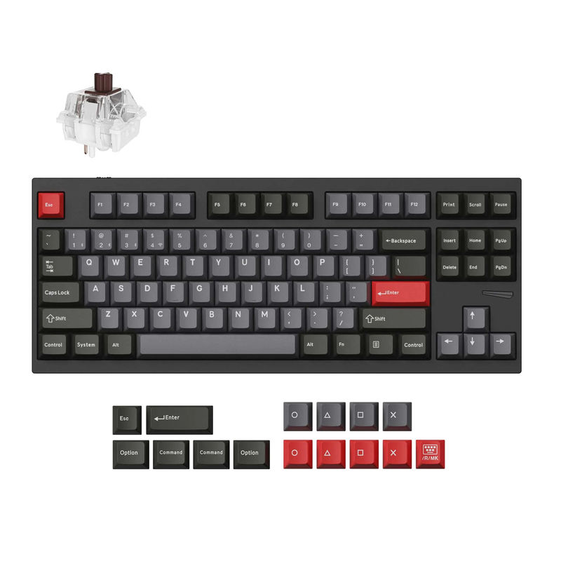 Lemokey L4 QMK Wireless Custom Gaming Keyboard - Type:Fully Assembled - Color:Carbon Black - Switches:Keychron Super Brown