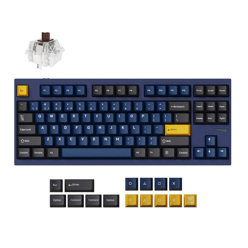 Lemokey L4 QMK Wireless Custom Gaming Keyboard - Type:Fully Assembled - Color:Navy Blue - Switches:Keychron Super Brown