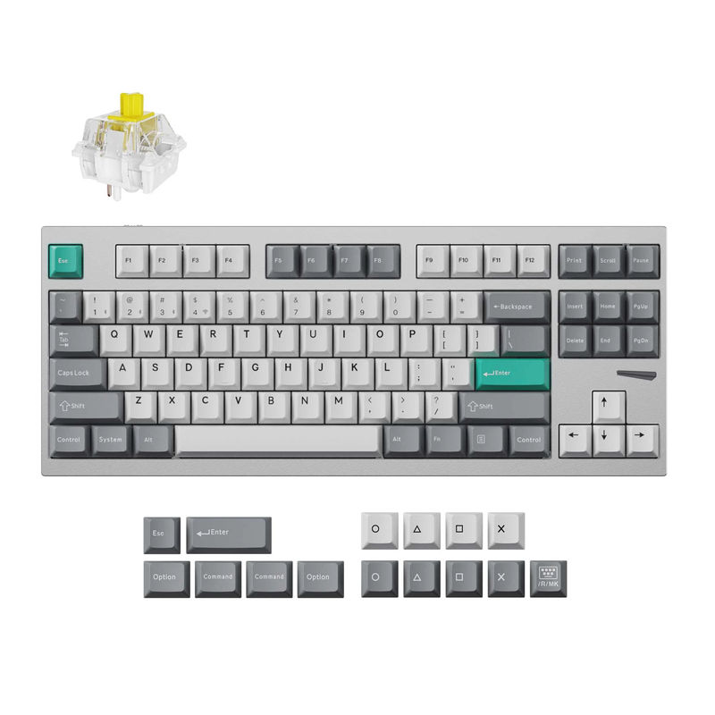 Lemokey L4 QMK Wireless Custom Gaming Keyboard - Type:Fully Assembled - Color:Space Silver - Switches:Keychron Super Banana