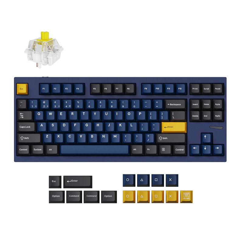 Lemokey L4 QMK Wireless Custom Gaming Keyboard - Type:Fully Assembled - Color:Navy Blue - Switches:Keychron Super Banana