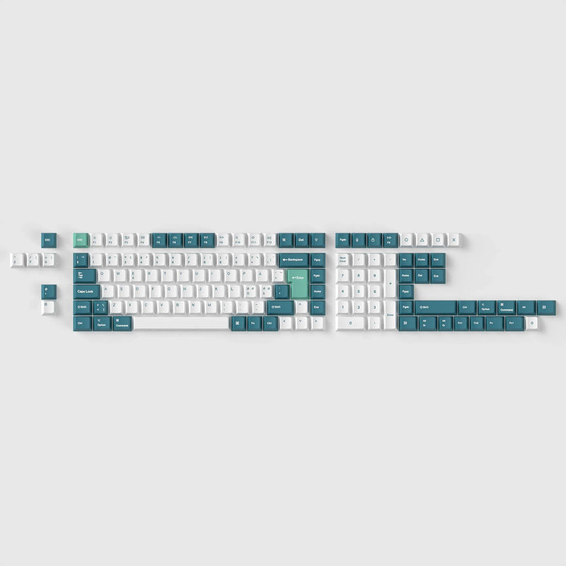 ISO Cherry Profile Dye-Sub PBT Full Set Keycap Set - White Mint - Version:White Mint Full Set - Layout:Nordic-ISO