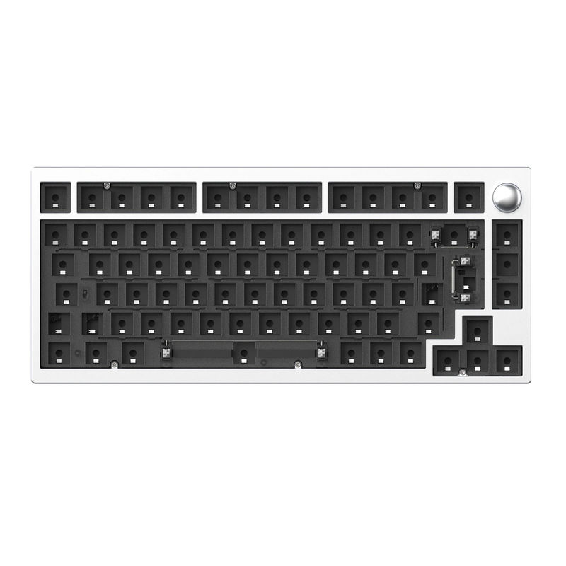 Lemokey P1 QMK Wireless Custom Mechanical Keyboard ISO Layout Collection - Type:Barebone Knob ISO (Pro Version) - Layout Version:Barebone Knob (Space Silver) - Switches:Barebone