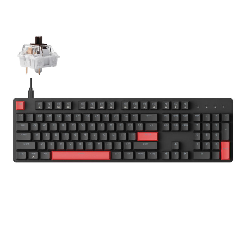 Lemokey X2 QMK Wired Mechanical Keyboard - Version:Red Backlight - Switch Option:Keychron Mechanical Brown Switch