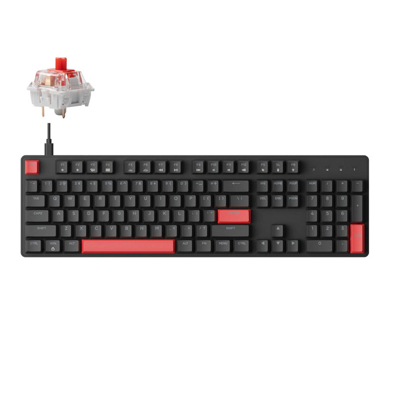 Lemokey X2 QMK Wired Mechanical Keyboard - Version:Red Backlight - Switch Option:Keychron Mechanical Red Switch