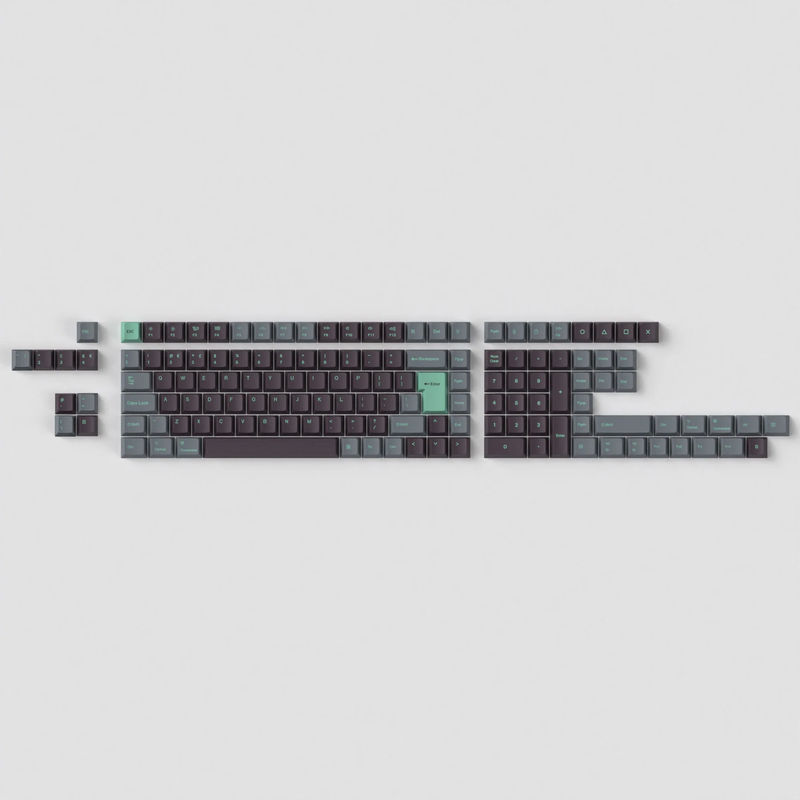 ISO Cherry Profile Dye-Sub PBT Full Set Keycap Set - Hacker Mint - Version:Hacker Mint Full Set - layout:UK-ISO