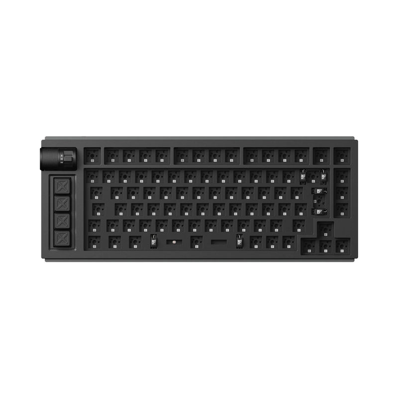 Lemokey L1 QMK Wireless Custom Mechanical Keyboard ISO Layout Collection - Type:Barebone Knob ISO - Layout Version:Barebone Knob (Carbon Black) - Switches:Barebone