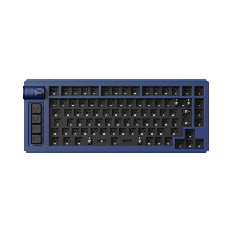 Lemokey L1 QMK Wireless Custom Mechanical Keyboard ISO Layout Collection - Type:Barebone Knob ISO - Layout Version:Barebone Knob (Navy Blue) - Switches:Barebone