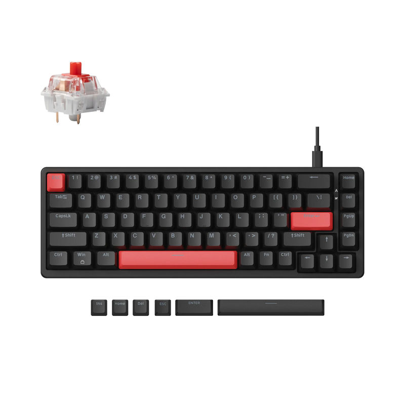 Lemokey X6 QMK Wired Mechanical Keyboard - Version:Red Backlight - Switch Option:Keychron Mechanical Red Switch