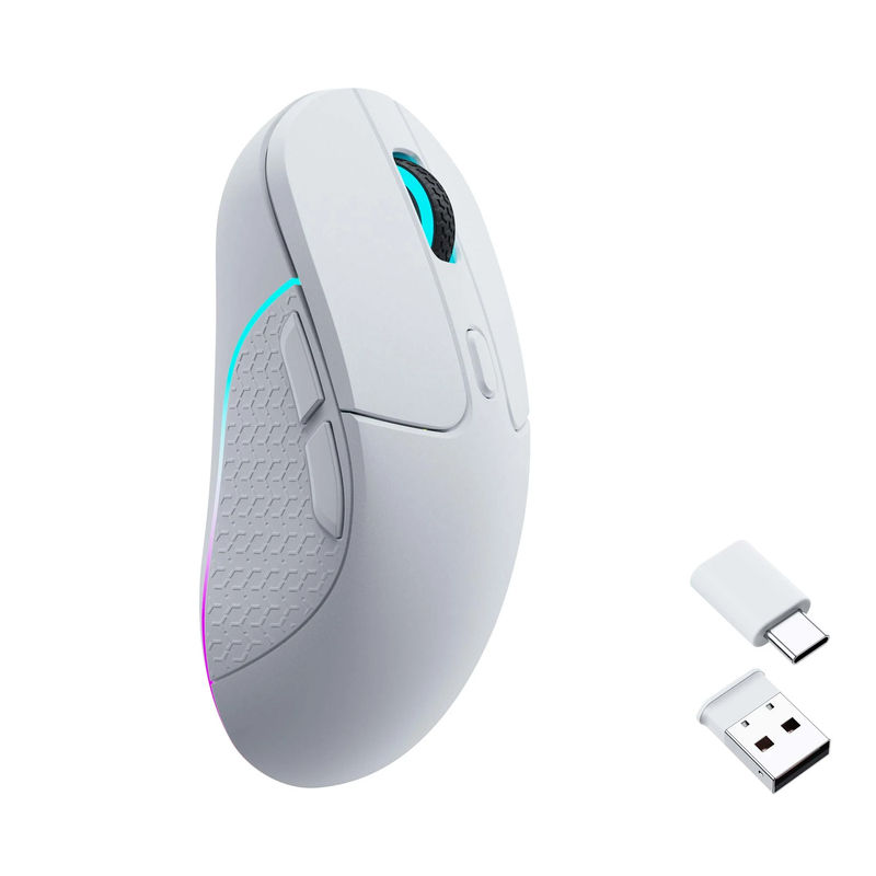 Keychron M3 Wireless Mouse - Color:White - Sensor:PixArt 3395 (1K Polling Rate) - RGB Light:RGB Light