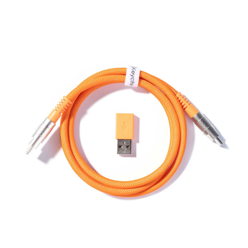Keychron Double-Sleeved Geek Cable - Color:Orange - Connector:Type-C